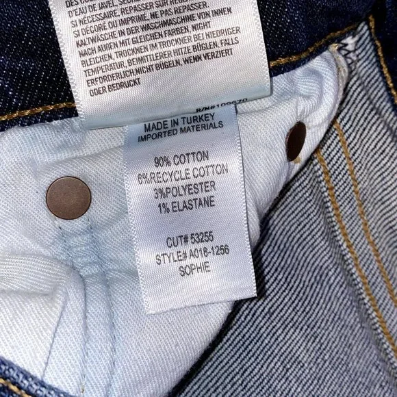 AGOLDE Sophie Dark Blue Wash Denim High Rise Raw Hem Crop Skinny Jeans Size 26 - Picture 11 of 11